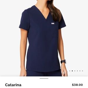 Figs Catarina Navy Blue Scrub Top size XS